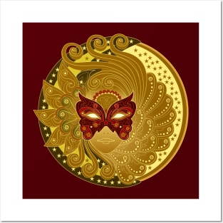 Fairy in Venetian carnival mask Posters and Art